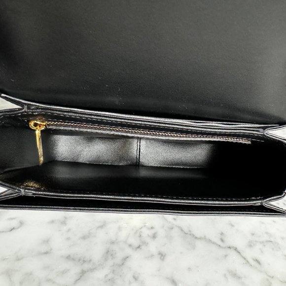Celine Teen Triomphe Bag in Shiny Black Calfskin - Picture 8 of 13